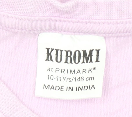 Kuromi at Primark Girls Pink Cotton Graphic Print T-Shirt 10-11 Years
