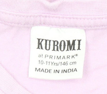 Kuromi at Primark Girls Pink Cotton Graphic Print T-Shirt 10-11 Years
