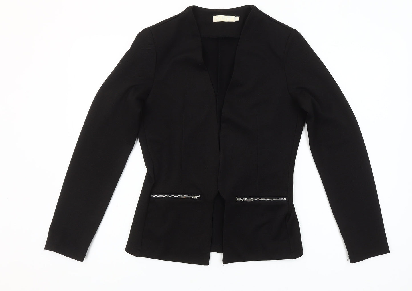 Joc for Meg Women Black Slim Fit Open Front Suit Jacket S/M