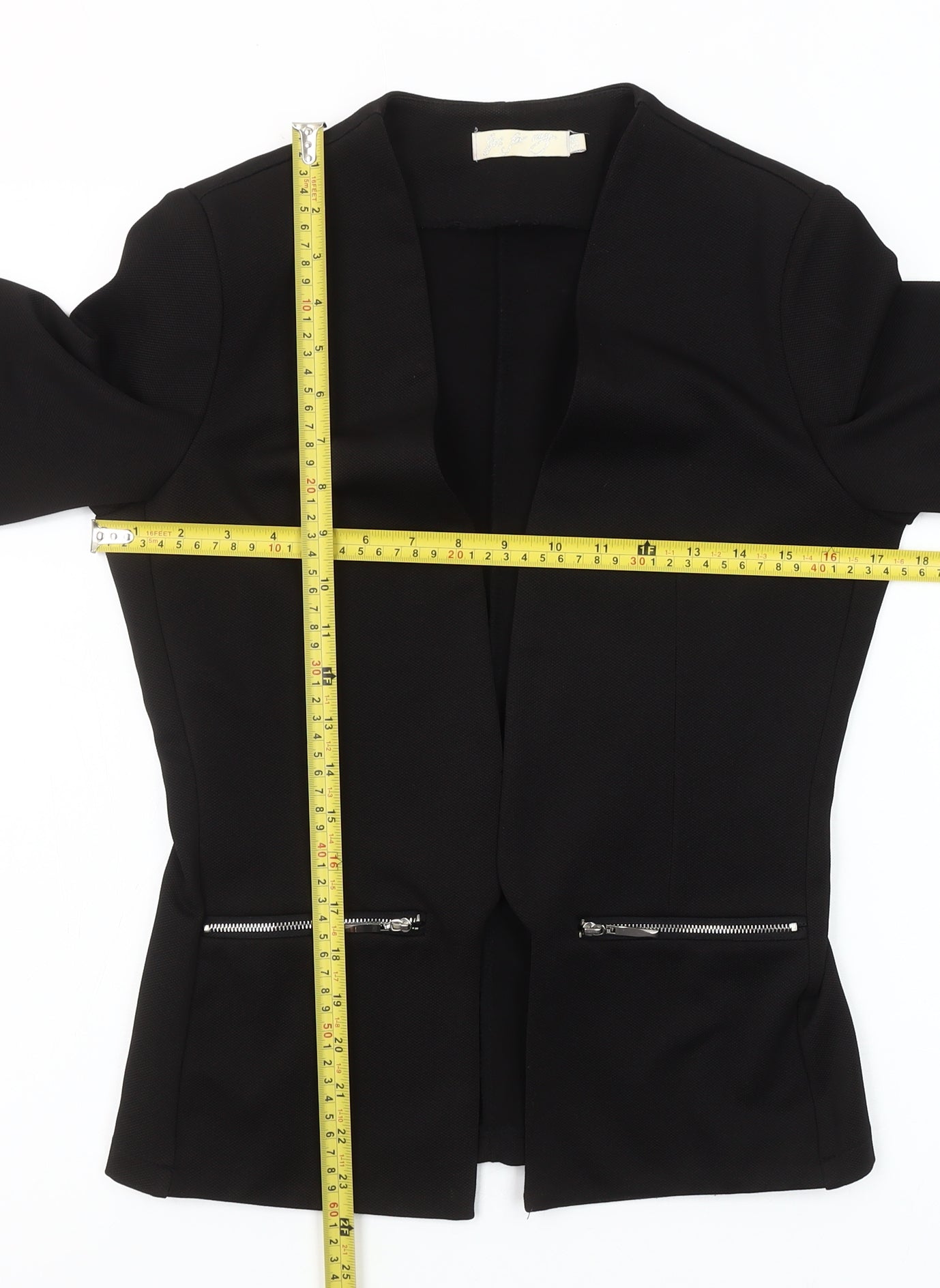 Joc for Meg Women Black Slim Fit Open Front Suit Jacket S/M