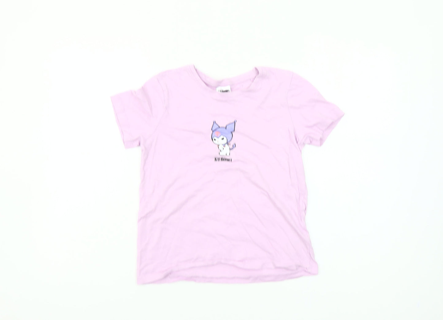 Primark Girls Kuromi Pink Graphic T-Shirt 10-11 Years Cotton
