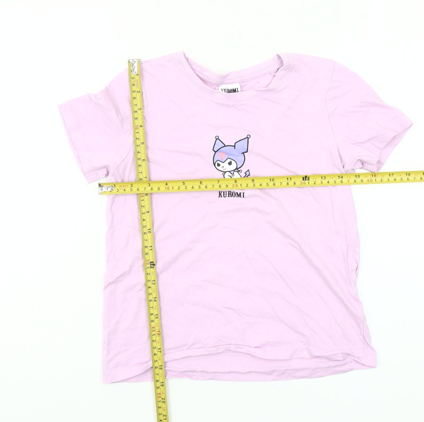 Primark Girls Kuromi Pink Graphic T-Shirt 10-11 Years Cotton