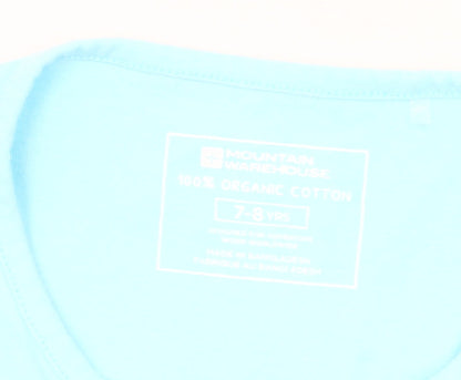 Mountain Warehouse Girls Blue Unicorn Skater Dress 7-8 Years Long Sleeve Cotton