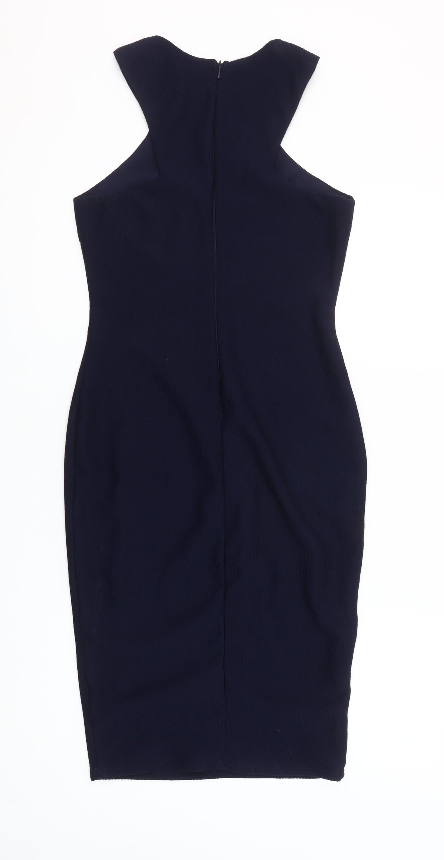 AX Paris Women Blue Size 12 Bodycon Halter Knee Dress