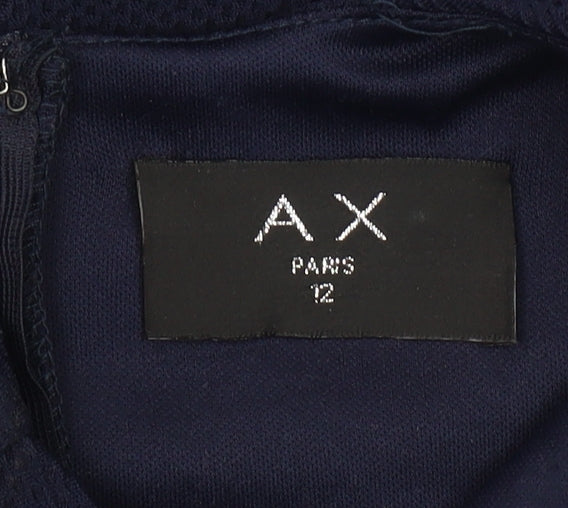 AX Paris Women Blue Size 12 Bodycon Halter Knee Dress