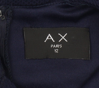 AX Paris Women Blue Size 12 Bodycon Halter Knee Dress
