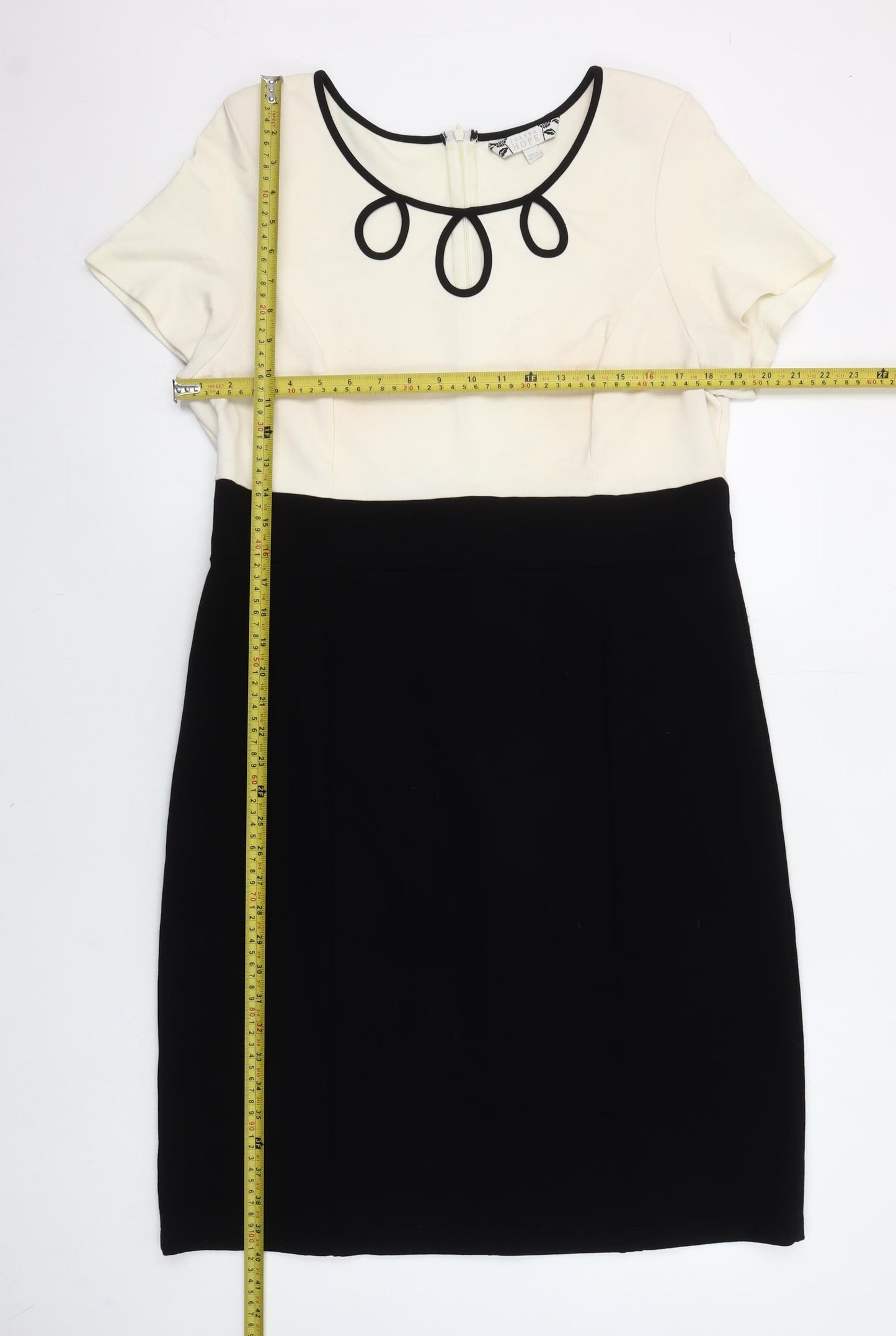 Joanna Hope Women's Black White Colourblock Sheath Dress Size 16