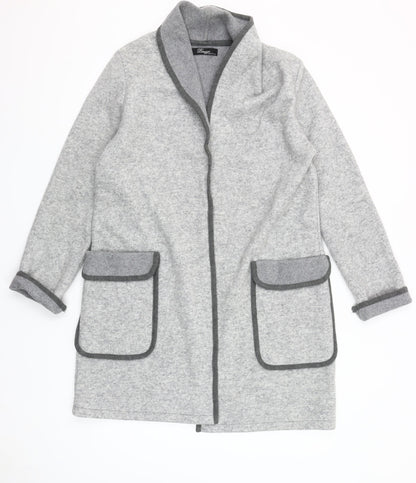 Peruzzi Women Grey Wool Blend Long Sleeve Cardigan Size 10