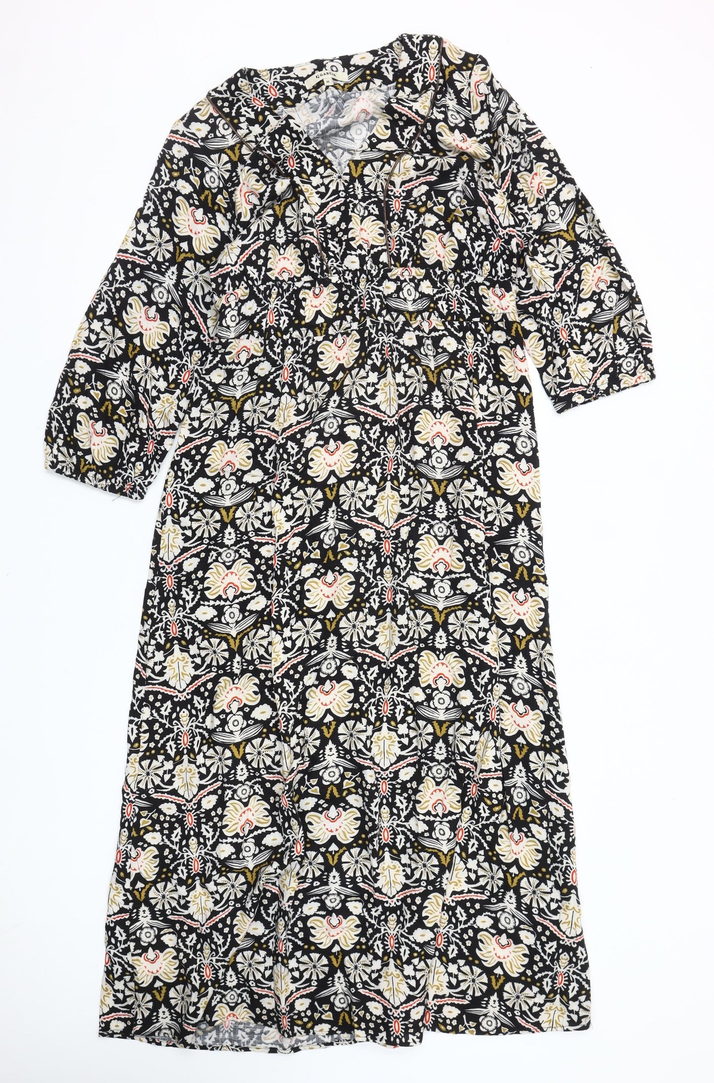 Garcia Women’s Multicoloured Midi A-Line Dress Size M Viscose