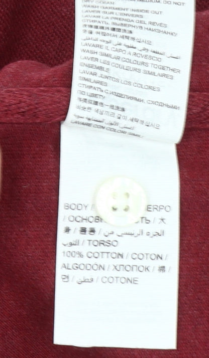 Superdry Men's Red Classic Polo Shirt Size M Cotton Logo