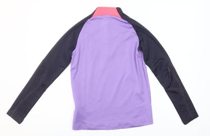 Nike Boys Purple LFC Dri-FIT 1/4 Zip Slim Fit Football Training Sweatshirt 10-11 Years
