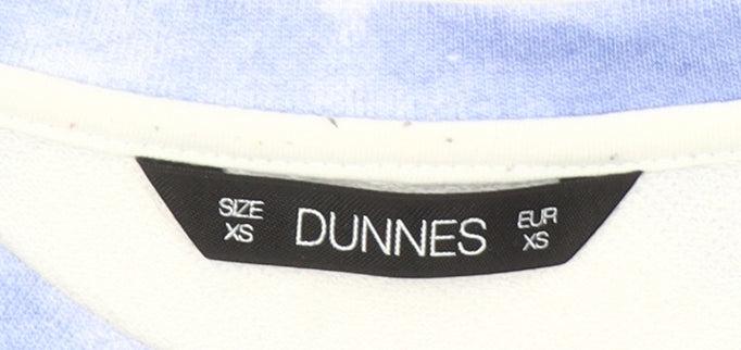 Dunnes Women Blue Tie-Dye Crew Neck Pullover Sweatshirt XS