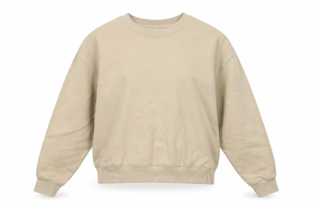 Pull & Bear Womens Beige Cotton Blend Crew Neck Sweatshirt Size M