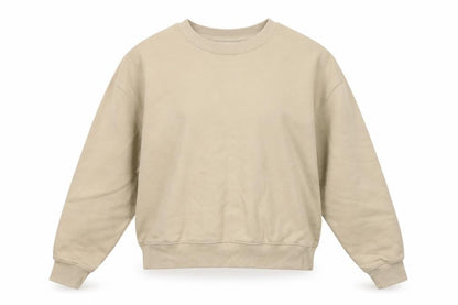 Pull & Bear Womens Beige Cotton Blend Crew Neck Sweatshirt Size M