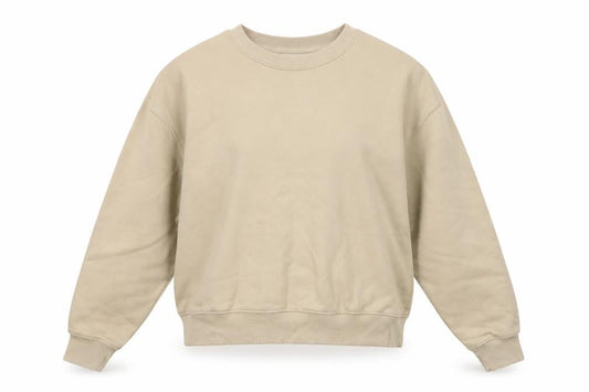 Pull & Bear Womens Beige Cotton Blend Crew Neck Sweatshirt Size M