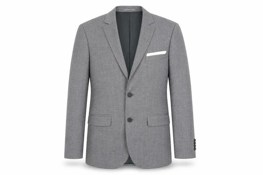 H&M Men's Grey Slim Fit Suit Jacket 36R Classic Two Button