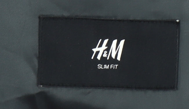 H&M Men's Grey Slim Fit Suit Jacket 36R Classic Two Button