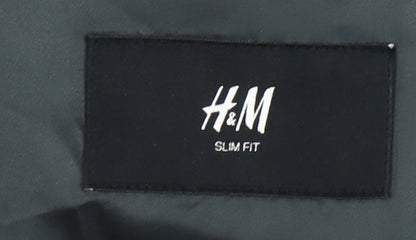 H&M Men's Grey Slim Fit Suit Jacket 36R Classic Two Button