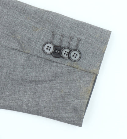 H&M Men's Grey Slim Fit Suit Jacket 36R Classic Two Button