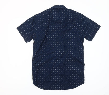 Diesel Men's Blue Short Sleeve Cotton Button-Up Casual Shirt S