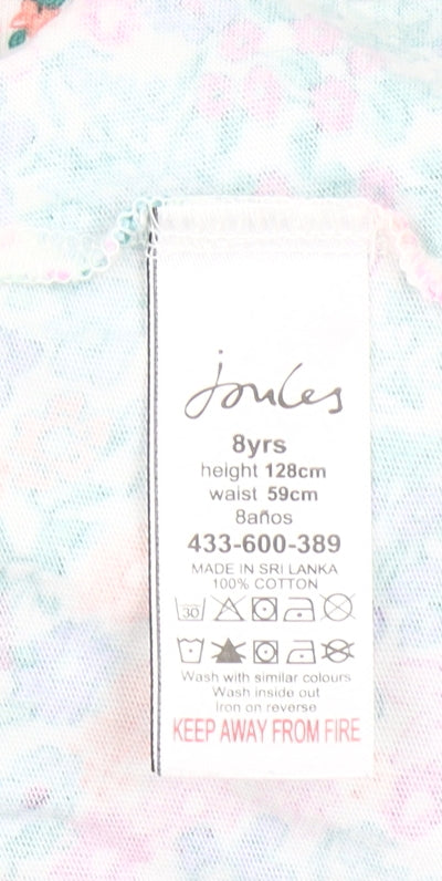 Joules Girls Multicoloured Floral Cotton Skater Dress 8 Years