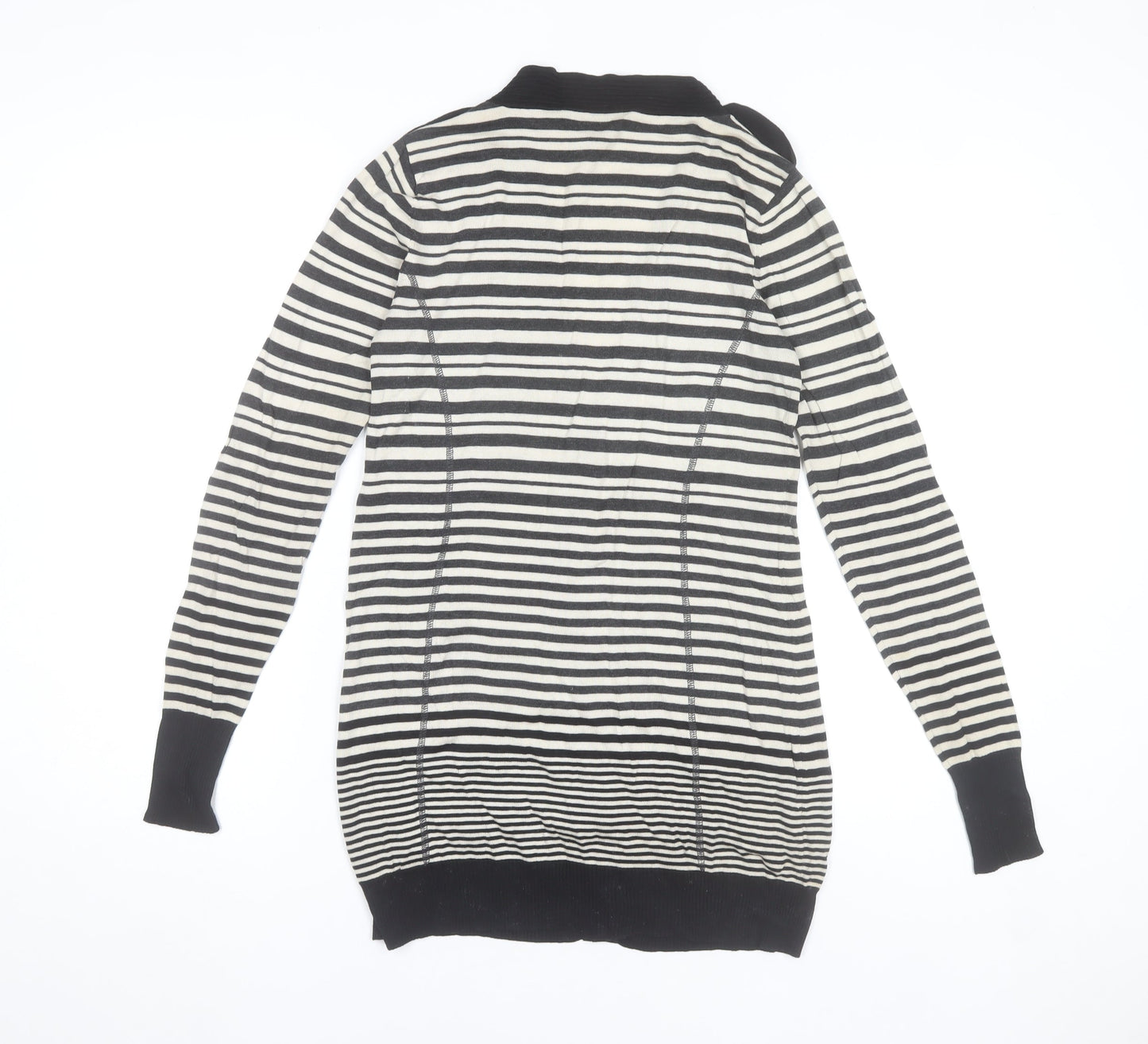 MaxMara Weekend Women’s Black Stripe V-Neck Long Sleeve Cardigan M