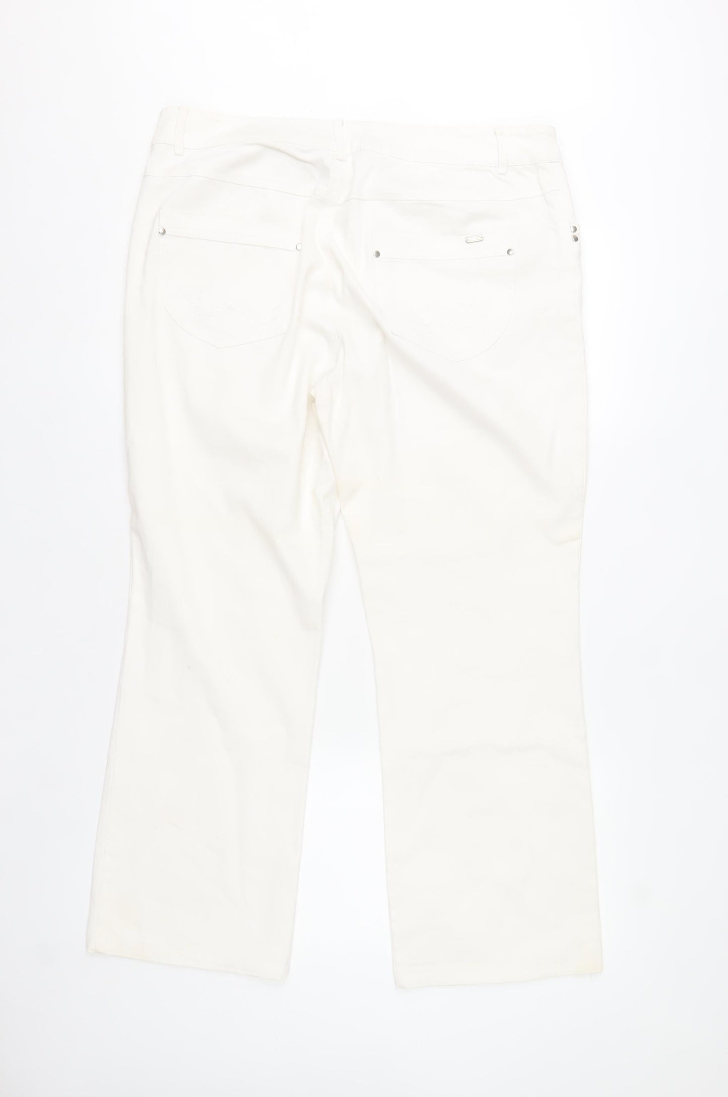 Paco Spirit Womens White Straight Leg Stretch Jeans XL