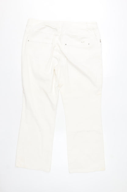 Paco Spirit Womens White Straight Leg Stretch Jeans XL