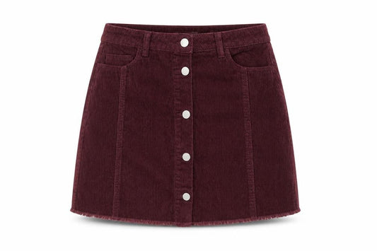Denim & Co Women's Brown Corduroy A-Line Button Skirt Size 10