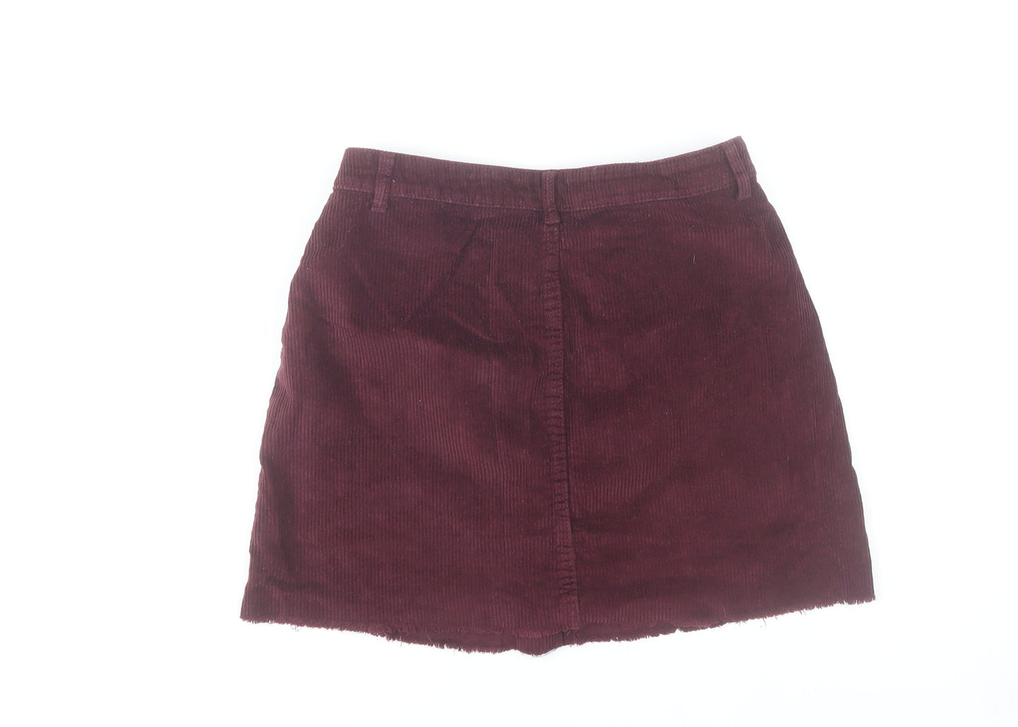 Denim & Co Women's Brown Corduroy A-Line Button Skirt Size 10