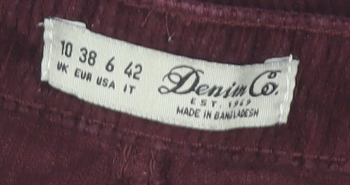 Denim & Co Women's Brown Corduroy A-Line Button Skirt Size 10