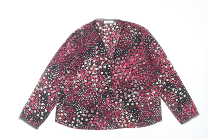 Gallery Women’s Multicoloured Floral Long Sleeve V-Neck Blouse Size 14