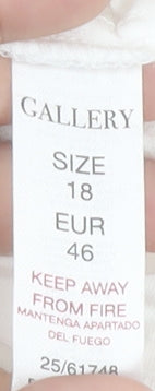 Gallery Women’s White Viscose Tunic Blouse Size 18 Long Sleeve