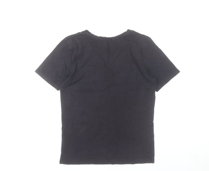 Golddigga Womens Black Cotton Limited Edition London T-Shirt UK 10
