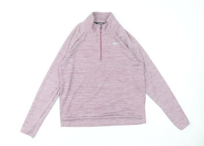 Nike Women's Pink Dri-FIT 1/4 Zip Running Track Jacket Size M
