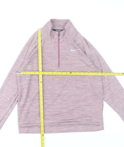 Nike Women's Pink Dri-FIT 1/4 Zip Running Track Jacket Size M