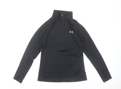 Under Armour Women's Black Small HeatGear 1/2 Zip Track Jacket