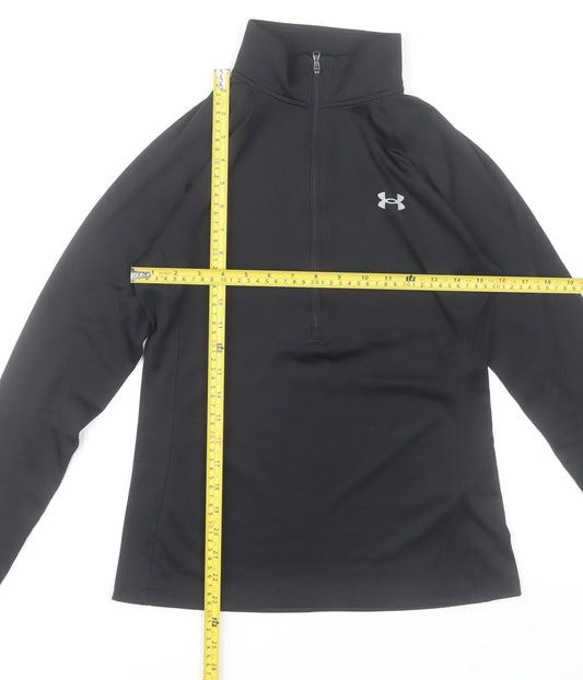 Under Armour Women's Black Small HeatGear 1/2 Zip Track Jacket