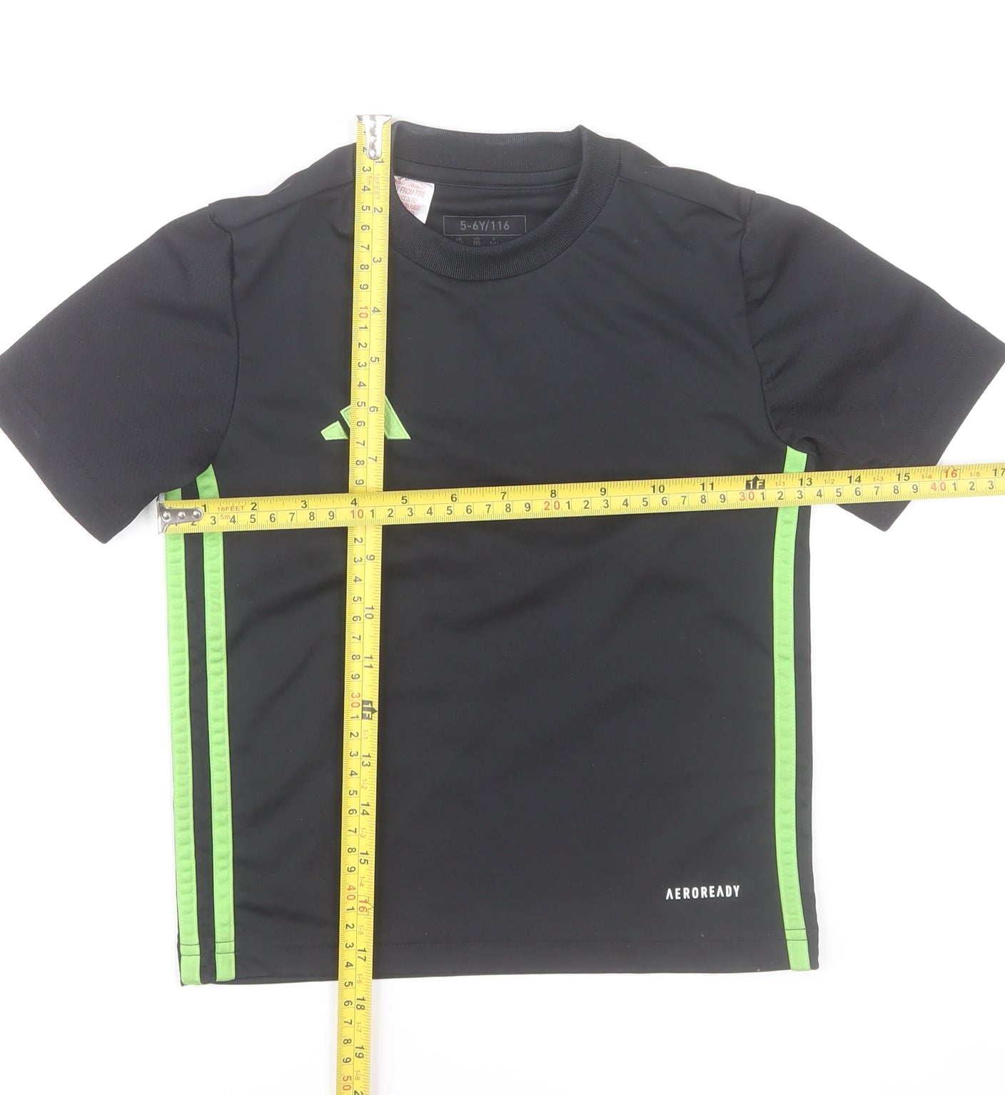 adidas Boys Black Short Sleeve AEROREADY Sports T-Shirt 5-6 Years