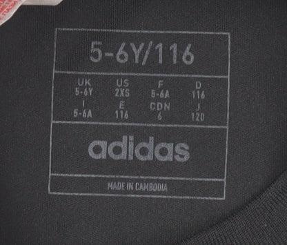 adidas Boys Black Short Sleeve AEROREADY Sports T-Shirt 5-6 Years