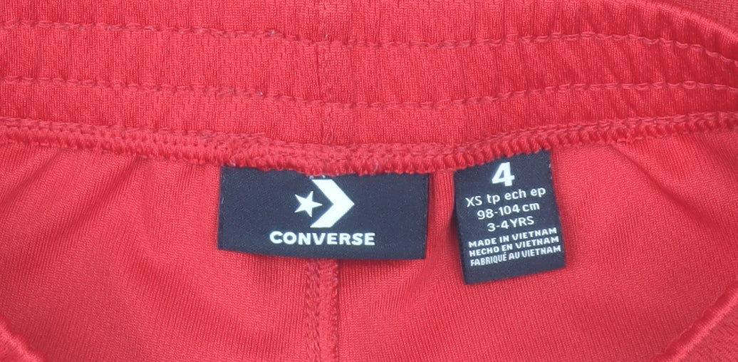 Converse Boys Red 3-4 Years Athletic Mesh Activewear Shorts