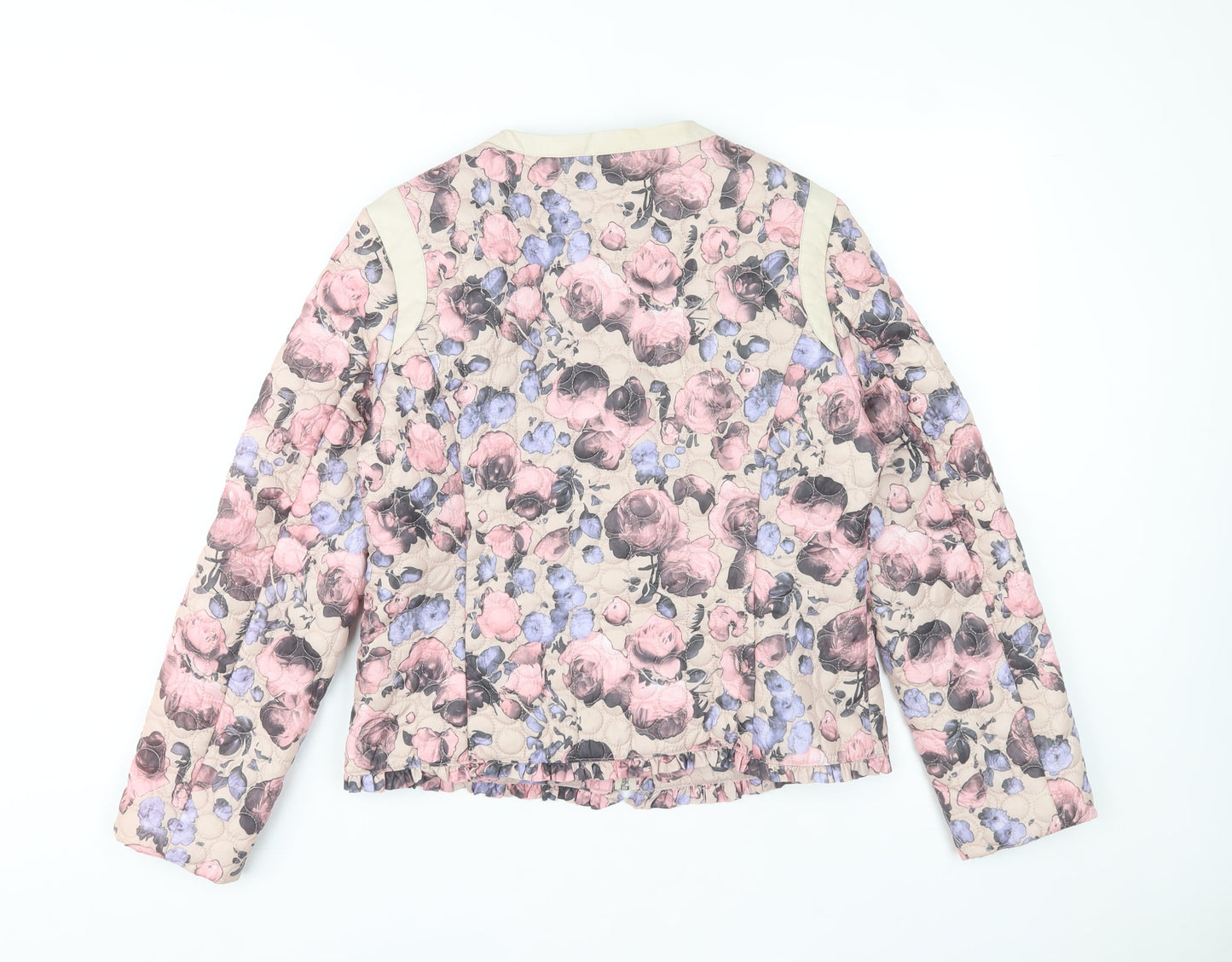 Softy Womens Multicoloured Floral Quilted Jacket XL Zip Pockets Casual