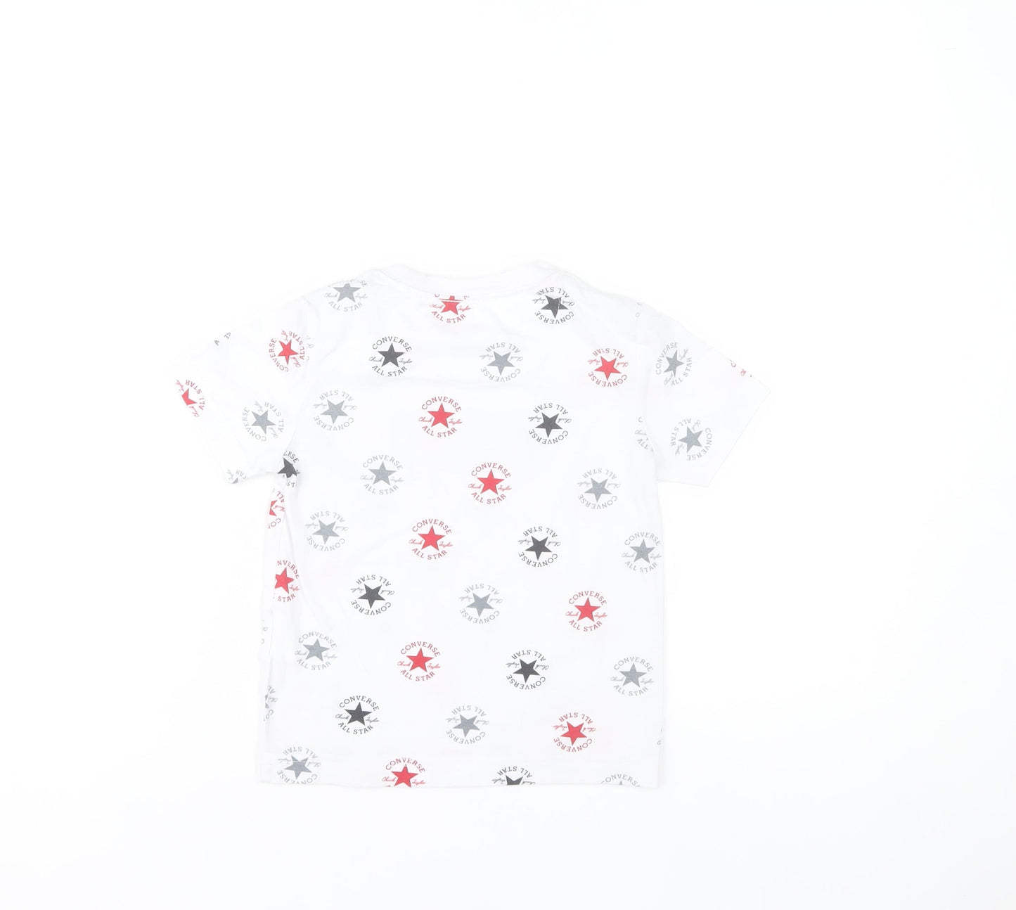 Converse Boys White All Star Logo T-Shirt 3-4 Years Cotton Short Sleeve