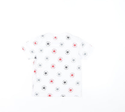 Converse Boys White All Star Logo T-Shirt 3-4 Years Cotton Short Sleeve