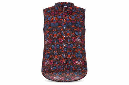 H&M Womens Multicoloured Floral Sleeveless Collared Blouse Size 12