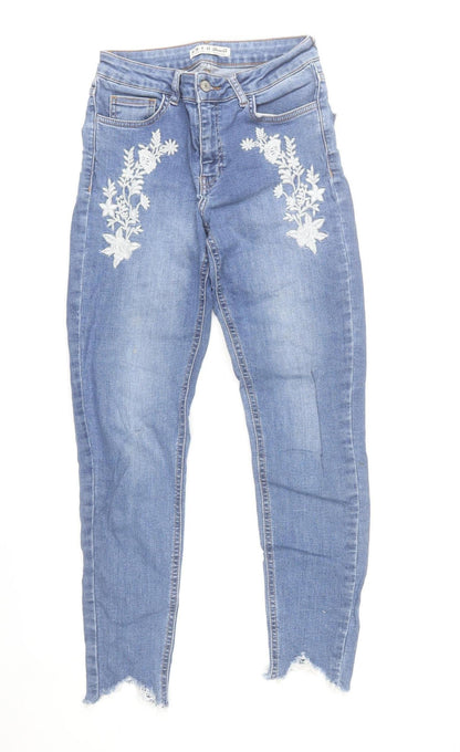 Denim Co. Women’s Blue Embroidered Skinny Jeans Size 10