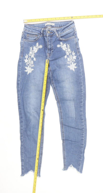 Denim Co. Women’s Blue Embroidered Skinny Jeans Size 10