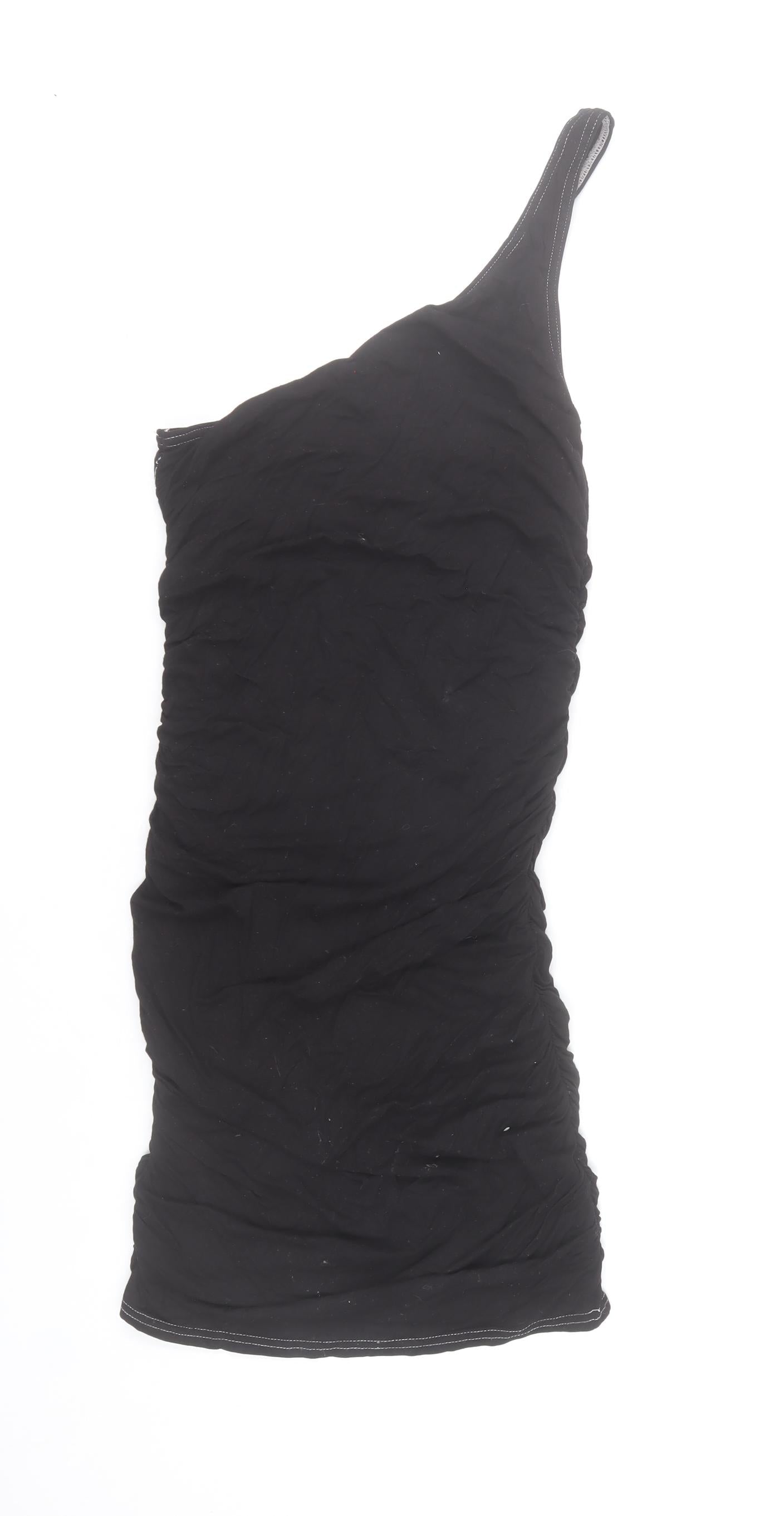 New Look Women’s Black One Shoulder Beaded Bodycon Dress Size 10