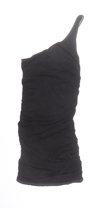 New Look Women’s Black One Shoulder Beaded Bodycon Dress Size 10