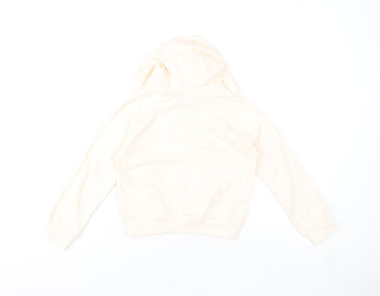 DKNY Jeans Girls Beige Hooded Pullover Hoodie Size 5 Graphic Print